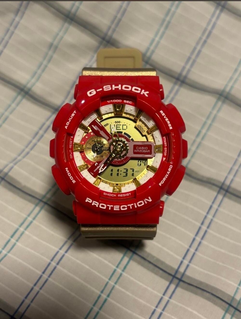 Red and Black G-Shock watch